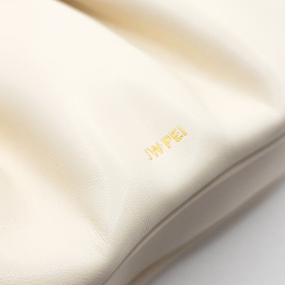 JW Pei Women’s Bag Clean Girl Luxe Gabbi Cream Mini Ruched Faux Leather Small - Picture 3 of 6